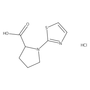 1-(1,3-Thiazol-2-yl)pyrrolidine-2-carboxylic acid hydrochloride Structure
