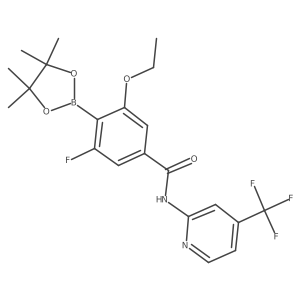 3-ethoxy-5-fluoro-4-(4,4,5,5-tetramethyl-1,3,2-dioxaborolan-2-yl)-N-(4-(trifluoromethyl)pyridin-2-yl)benzamide Structure