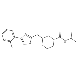 3-((3-(2-fluorophenyl)-1,2,4-oxadiazol-5-yl)methyl)-N-isopropylpiperidine-1-carboxamide Structure