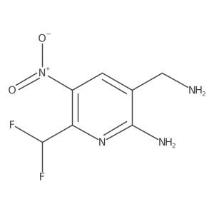 3-(Aminomethyl)-6-(difluoromethyl)-5-nitropyridin-2-amine结构式
