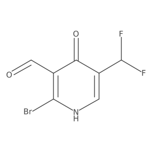 2-Bromo-5-(difluoromethyl)-4-hydroxynicotinaldehyde Structure