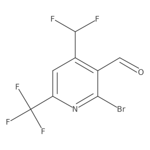 2-Bromo-4-(difluoromethyl)-6-(trifluoromethyl)nicotinaldehyde Structure