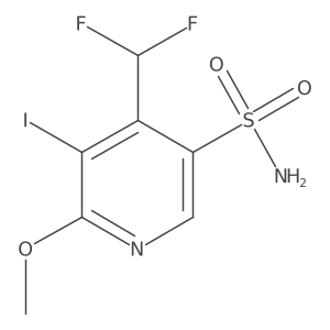4-(Difluoromethyl)-5-iodo-6-methoxypyridine-3-sulfonamide结构式