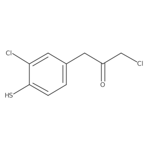 1-Chloro-3-(3-chloro-4-mercaptophenyl)propan-2-one结构式