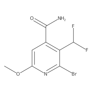 2-Bromo-3-(difluoromethyl)-6-methoxyisonicotinamide结构式
