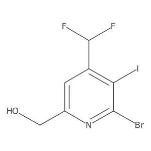 (6-Bromo-4-(difluoromethyl)-5-iodopyridin-2-yl)methanol Structure