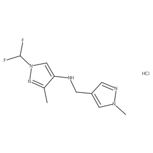 1-(difluoromethyl)-3-methyl-N-[(1-methylpyrazol-4-yl)methyl]pyrazol-4-amine;hydrochloride Structure