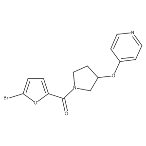 (5-Bromofuran-2-yl)(3-(pyridin-4-yloxy)pyrrolidin-1-yl)methanone结构式