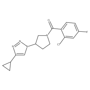 (2-chloro-4-fluorophenyl)(3-(4-cyclopropyl-1H-1,2,3-triazol-1-yl)pyrrolidin-1-yl)methanone Structure