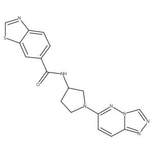 N-(1-([1,2,4]triazolo[4,3-b]pyridazin-6-yl)pyrrolidin-3-yl)benzo[d]thiazole-6-carboxamide结构式
