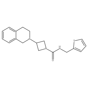 3-(3,4-dihydroisoquinolin-2(1H)-yl)-N-(thiophen-2-ylmethyl)azetidine-1-carboxamide结构式