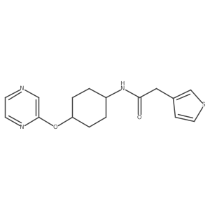 N-((1r,4r)-4-(pyrazin-2-yloxy)cyclohexyl)-2-(thiophen-3-yl)acetamide结构式