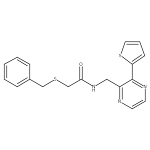 2-(benzylthio)-N-((3-(thiophen-2-yl)pyrazin-2-yl)methyl)acetamide Structure