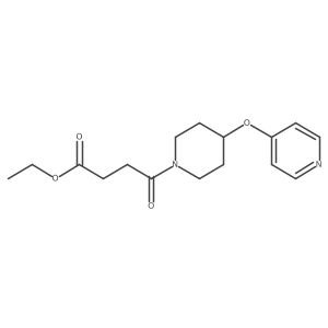 Ethyl 4-oxo-4-(4-(pyridin-4-yloxy)piperidin-1-yl)butanoate结构式
