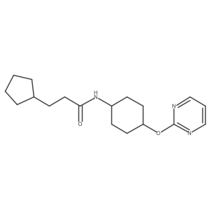 3-cyclopentyl-N-((1r,4r)-4-(pyrimidin-2-yloxy)cyclohexyl)propanamide Structure