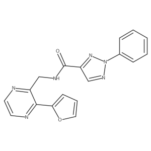 N-{[3-(furan-2-yl)pyrazin-2-yl]methyl}-2-phenyl-2H-1,2,3-triazole-4-carboxamide结构式
