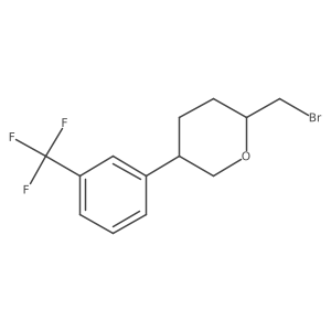 (2S,5R)-2-(Bromomethyl)-5-[3-(trifluoromethyl)phenyl]oxane Structure