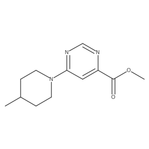 Methyl 6-(4-methylpiperidin-1-yl)pyrimidine-4-carboxylate Structure