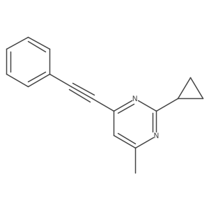 2-Cyclopropyl-4-methyl-6-(2-phenylethynyl)pyrimidine结构式