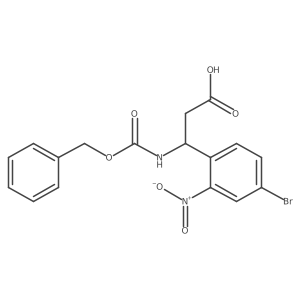 (3R)-3-{[(benzyloxy)carbonyl]amino}-3-(4-bromo-2-nitrophenyl)propanoic acid Structure