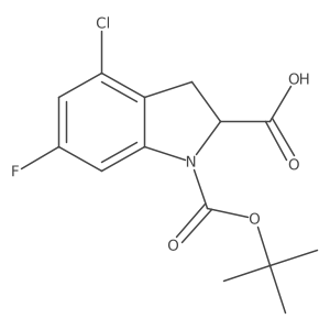 1-[(tert-butoxy)carbonyl]-4-chloro-6-fluoro-2,3-dihydro-1H-indole-2-carboxylic acid Structure