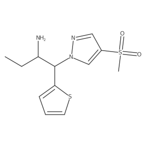 1-(4-methanesulfonyl-1H-pyrazol-1-yl)-1-(thiophen-2-yl)butan-2-amine Structure