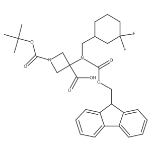 1-[(tert-butoxy)carbonyl]-3-{[(3,3-difluorocyclohexyl)methyl]({[(9H-fluoren-9-yl)methoxy]carbonyl})amino}azetidine-3-carboxylic acid Structure