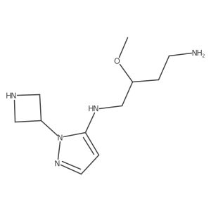 N1-[1-(azetidin-3-yl)-1H-pyrazol-5-yl]-2-methoxybutane-1,4-diamine结构式