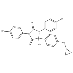 1,3-Bis(4-bromophenyl)-5-[4-(cyclopropyloxy)phenyl]-5-hydroxy-2,4-imidazolidinedione结构式