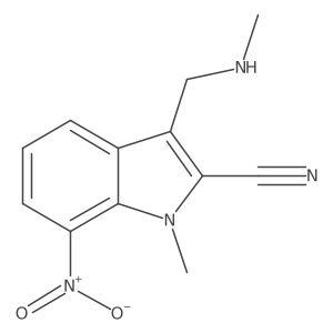1-methyl-3-[(methylamino)methyl]-7-nitro-1H-indole-2-carbonitrile结构式