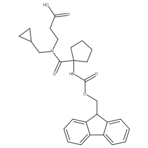 3-[N-(cyclopropylmethyl)-1-[1-({[(9H-fluoren-9-yl)methoxy]carbonyl}amino)cyclopentyl]formamido]propanoic acid Structure