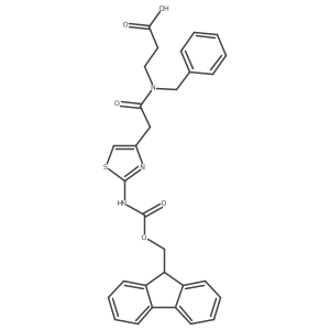 3-{N-benzyl-2-[2-({[(9H-fluoren-9-yl)methoxy]carbonyl}amino)-1,3-thiazol-4-yl]acetamido}propanoic acid Structure