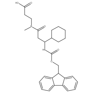 3-[3-cyclohexyl-3-({[(9H-fluoren-9-yl)methoxy]carbonyl}amino)-N-methylpropanamido]propanoic acid结构式