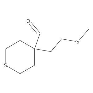 4-[2-(Methylsulfanyl)ethyl]thiane-4-carbaldehyde结构式