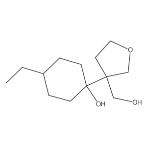 4-Ethyl-1-[3-(hydroxymethyl)oxolan-3-yl]cyclohexan-1-ol结构式