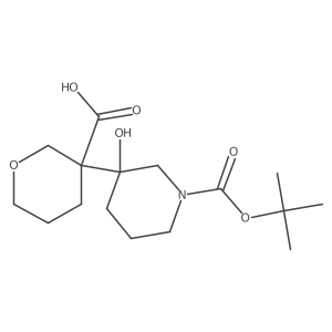 3-{1-[(Tert-butoxy)carbonyl]-3-hydroxypiperidin-3-yl}oxane-3-carboxylic acid结构式