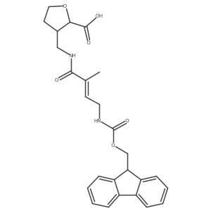 3-{[4-({[(9H-fluoren-9-yl)methoxy]carbonyl}amino)-2-methylbut-2-enamido]methyl}oxolane-2-carboxylic acid结构式