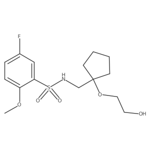 5-fluoro-N-((1-(2-hydroxyethoxy)cyclopentyl)methyl)-2-methoxybenzenesulfonamide Structure