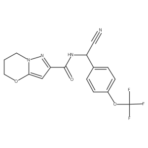 N-[Cyano-[4-(trifluoromethoxy)phenyl]methyl]-6,7-dihydro-5H-pyrazolo[5,1-b][1,3]oxazine-2-carboxamide结构式