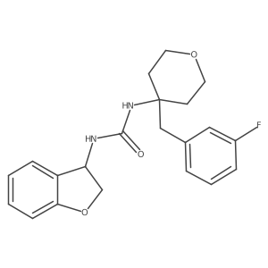 1-(2,3-Dihydro-1-benzofuran-3-yl)-3-[4-[(3-fluorophenyl)methyl]oxan-4-yl]urea结构式