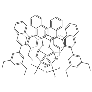 N-((11bS)-4-((2,6-bis(3,5-diethylphenyl)-4-(((trifluoromethyl)sulfonyl)imino)-4lambda5-dinaphtho[2,1-d:1',2'-f][1,3,2]dioxaphosphepin-4-yl)imino)-2,6-bis(3,5-diethylphenyl)-4lambda5-dinaphtho[2,1-d:1',2'-f][1,3,2]dioxaphosphepin-4-yl)-1,1,1-trifluoromethanesulfonamide Structure