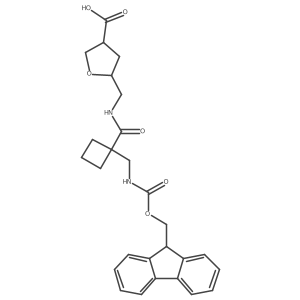 rac-(3R,5R)-5-[({1-[({[(9H-fluoren-9-yl)methoxy]carbonyl}amino)methyl]cyclobutyl}formamido)methyl]oxolane-3-carboxylic acid Structure
