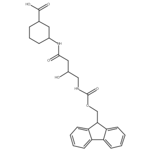 rac-(1R,3S)-3-[4-({[(9H-fluoren-9-yl)methoxy]carbonyl}amino)-3-hydroxybutanamido]cyclohexane-1-carboxylic acid Structure