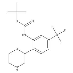 tert-butyl N-[2-(morpholin-2-yl)-5-(trifluoromethyl)phenyl]carbamate结构式