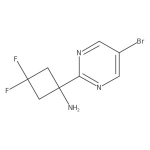 1-(5-Bromopyrimidin-2-yl)-3,3-difluorocyclobutan-1-amine Structure