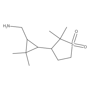 3-[3-(Aminomethyl)-2,2-dimethylcyclopropyl]-2,2-dimethyl-1lambda6-thiolane-1,1-dione结构式