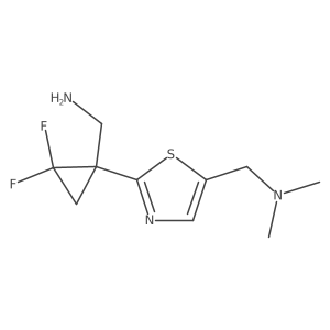 (1-{5-[(Dimethylamino)methyl]-1,3-thiazol-2-yl}-2,2-difluorocyclopropyl)methanamine Structure