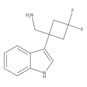 [3,3-difluoro-1-(1H-indol-3-yl)cyclobutyl]methanamine结构式