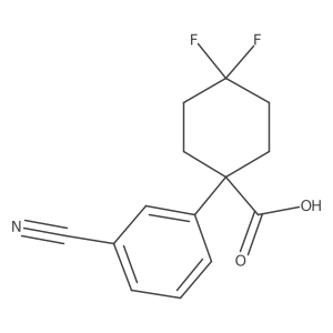 1-(3-Cyanophenyl)-4,4-difluorocyclohexane-1-carboxylic acid结构式