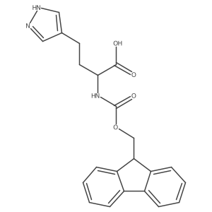 2-(9H-Fluoren-9-ylmethoxycarbonylamino)-4-(1H-pyrazol-4-yl)butanoic acid结构式